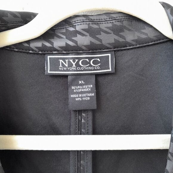 LAST CHANCE-NYC Single Button PLAID Houndstooth Career Jacket sz: XL - Picture 6 of 7